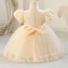 Robes de fille enfant en bas âge bébé dentelle princesse anniversaire filles robe de soirée fleur Appliques infantile été enfants robe de bal 6M à 4 ans