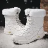 Botas Botas de inverno mulheres com grossas botas de neve à prova d'água de peles