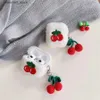 Oortelefoonaccessoires funda Voor AirPods pro /1/2/3/pro2 Case Luxe Sweet Cherry hoofdtelefoonhoes airpods3 pluche TPU airpod2 Cover met keychianY240322