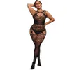 Lingerie grande taille avec jarretelles évidées, vêtements en maille sexy, modèle gros en perspective, chemise de nuit amusante 246834