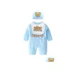 Hoodies Sweatshirts Childrens Clothing Baby Designer M Jumpsuit Newborn Hat Romper 3-Piece Set Drop Delivery Kids Maternity Otbki
