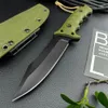 Outdoor Tactical Full Tang Fixed Blade Straight Knife Black Finished 8Cr13Mov Blade Nylon Handle Hunting Adventure EDC Gear