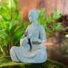 Décorations de jardin 2 pcs Micro Paysage Bouddha Statue Ornement Moine Sculpture Pierre Mini