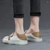 Casual Shoes 2024 Spring Autumn Loafers for Women Soft Leather Flat Single Fashion Mix Color Female