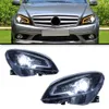 Scheinwerfer für Benz W204 Scheinwerfer 2007–2010 C-Klasse Scheinwerfer Plug-and-Play mit LED DRL Dynamisch drehende Frontscheinwerfer