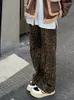 Jeans da donna Leopard Donna Pantaloni denim A vita alta Baggy Y2k Streetwear Cargo dritto Casual sciolto a figura intera