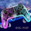 Controladores de jogo Joysticks sem fio BT RGB Gamepad para Nintendo Switch TV Box Console PC Joystick Controlador transparente com função de despertar Y240322