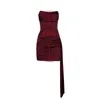 Casual Dresses Mingmingxi Sexig Summer Bodycon Axless Dress Satin Elastic Mini Wine Red Birthday Party Women's Clothing