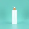 Depolama şişeleri 15pcs Pompa Yuvarlak Lüks Siyah Beyaz Clear Frost Boş Plastik Pet Losyon Kozmetik Yeniden doldurulabilir Şampuan 300ml 500ml