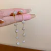 Dangle Oorbellen Koreaanse Mode-sieraden 14K Vergulde Kristallen Bol Hanger Lange Oorlijn Dames