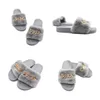 Ny grossist i lager Autumn Winter Chain Diamond Plush Slippers Inomhus och utomhusplysch Flat Bottom varma tofflor Gai päls kedjor fluffiga vinter Babouche 2024 36-41