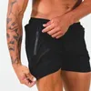 Mäns shorts Mens snabba torra badstammar med blixtlåsfickor Mesh Foder Male Summer Casual Beach Board baddräkt Baddräkt Badkläder