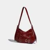 2024 Нишевая дизайнерская роскошная сумка на шнуровке в стиле ретро с завязками в стиле панк подмышками Высококачественная модная сумка через плечо большой вместимости
