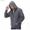 Herrtröjor tröjor Autumn Mens Zip Up Hoodie Lightweight Hooded Sweatshirt Jackets Gym Running Jacket With Kanga Pocket Fashionwear Q240322