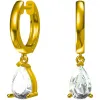 Charm 14k gula guldkvinnor Drop Clip Hoop örhängen Moissanite diamanter 0,5 1 2 karat vatten droppe bröllopsfest engagemang årsdag