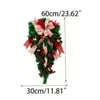 Couronne de fleurs décoratives pour porte de noël, ornements suspendus en plastique faits à la main, Style américain, arbre demi-visage, baies rouges