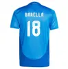 2024 Italiaanse voetbalshirts Italiaanse jersey SCAMACCA IMMOBILE CHIESA voetbalshirts RASPADORI JORGINHO BARELLA BASTONI VERRATTI Maglia Italiana nationaal team