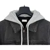 Designer Correct version C family 24FW trend casual loose knit hooded collar denim jacket KR0T