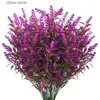 Faux blommig grönare konstgjord blomma plast lavendel falska växt bröllop hem trädgård dekoration brud bukett fotografering props hushållsprodukter y240322