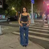 Jeans femininos rua estilo superior cintura baixa retalhos cabelo denim calças com pernas retas que parecem emagrecimento para mulher