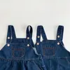 Frühling Herbst Junge Mädchen Kinder Cartoon Bär Denim Overalls geboren Casual Hosenträger Kleid Baby Baumwolle Weiche Ärmellose Overall 240307