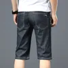 Plus Size 42 44 Zomer Mannen Business Denim Shorts Mode Casual Stretch Slanke Blauwe Dunne Korte Jeans Mannelijke Merk kleding 240322