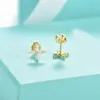 Crystal Flower Ear Stud S925 Sterling Silver Diamond Earrings Luxury Brand Designer Women T Gold Silver Plated Charm Earrings Fashion Jewelry Accessories Gift