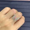 Cluster Rings CZZJ2024 On Sale No.2869 Pink Diamonds 0.05ct Solid 18K Gold Female's Diamond Wedding Engagement For Women