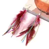 Dangle Earrings Colorful Feather For Women Bohemian Handmade Jewelry Wholesale Long Tassel Clay Beads Drop Female Girls Gifts