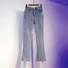 Pantalons de jeans pour femmes Flare Femmes Bleu Jambe droite Pantalon évasé pour femmes Bell Bottom Taille haute S Top Vente de vêtements en gros R