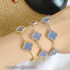 Cleef Four Leaf Clover Armbands Van Clover Armband Brand Classic Four Leaf Clover Armband Natural Fritillaria Turquoise Five Flower Fashion Korean Par Desig Desig