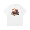 2024 Summer New Rhude Horse Sunset Print Trendy Loose T-shirt High Street Mens i damskie krótkie rękawy