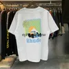 メンズTシャツ24SSムーンライトトロピカルTシャツレーベルレーベルH240401付きエクストララージココナッツレーシング