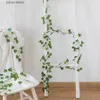 Faux Floral Greenery 210Cm Artificial Hanging Christmas Garland Plants Vine Leaves Green Silk Outdoor Home Wedding Party Bathroom Garden Decoration Y240322