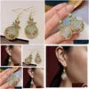 Andere Modeaccessoires Natürliche Jade-Jaspis-Ohrringe für Damen im nationalen Stil, elegant, lang, Tropfenlieferung von Otcly