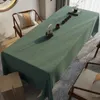 Nappe de table classique chinoise en coton et lin, imperméable, thé, couleur unie, NYLing49