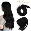 Extensions Vesunny bande de trame de peau dans les cheveux Remy cheveux bande sans couture pour Extensions de cheveux couleur noir soyeux droit adhésif de vrais cheveux humains