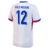 Francês 2024 Euro Cup Home Away Jersey MBAPPE camisas de futebol DEMBELE COMAN SALIBA KANTE Maillot de foot Benzema Griezmann fãs jogador camisa de futebol homens crianças uniformes