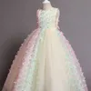 Meninas borboleta casamento longo qualidade vestido de renda festa tule princesa aniversário primeira comunhão vestido para 240318