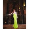 Arabische Aso Mermaid Ebi Crystals Prom Dresses Lounded Lace Satin Evening Formeel feest tweede receptie verjaardag verlovingsjurken jurk jurk zj