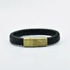 Charm Bracelets Simple Style Men's Hand-Woven Brown Black Leather Bracelet High-Quality Stainless Steel Buckle Wristband Gift