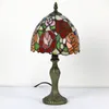 Lampy stołowe Sofeina Tiffany Glass Lampa LED Europejski Vintage Creative Rose Burku