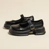 Robe chaussures femmes lolita mary jane 2024 printemps boucle en métal plate-forme pour noir jk étudiant en cuir souple