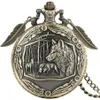 Orologi da tasca Lupo in bronzo Orologio al quarzo antico Orologio con ciondolo a forma di foglia con ciondolo con catena234W