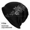 Berets Beautiful Dark Roses Beanies Knit Hat Rose Flowers Black And White Nature Floral Pattern Pretty Cool Cute Spring Yellow