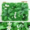 Flores decorativas verdes plantas artificiais painel de parede diy decoração de fundo simulação folha de grama escritório ao ar livre decoração do jardim flor