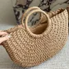 Umhängetaschen Strandtasche Sektor Rattan Große Kapazität Totes Designer Korbgeflecht Damen Handtaschen Sommer Strand Strohtaschen Reisekorb Geldbörse 240315