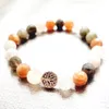 MG2082 Neues 8 mm geschnittenes Sonnenstein-Schneequarz-Labradorit-Armband, handgefertigter Baum des Lebens-Charm-Edelstein-Mix-Handgelenk-Yoga-Mala