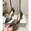 2024 primavera/estate nuova moda fiore di pizzo cintura di perle bocca superficiale sandali a punta sexy tacchi alti scarpe da donna