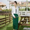 Etnik Giyim 2024 Tang Stil Kadın Kadın Çince Geliştirilmiş Hanfu Cheongsam Elbise Ulusal Seti
